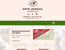 Tablet Screenshot of hotelmoravia.cz